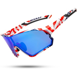 ROCKBROS Polarized Sports Sunglasses Anti-Glare HD Cycling Sun Glasses(Us Flag-blue)