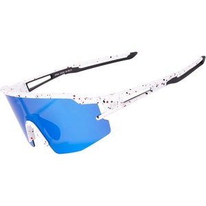 ROCKBROS Polarized Sports Sunglasses Anti-Glare HD Cycling Sun Glasses(White Blue 2)