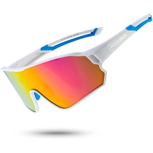 ROCKBROS Polarized Sports Sunglasses Anti-Glare HD Cycling Sun Glasses(White Pink)