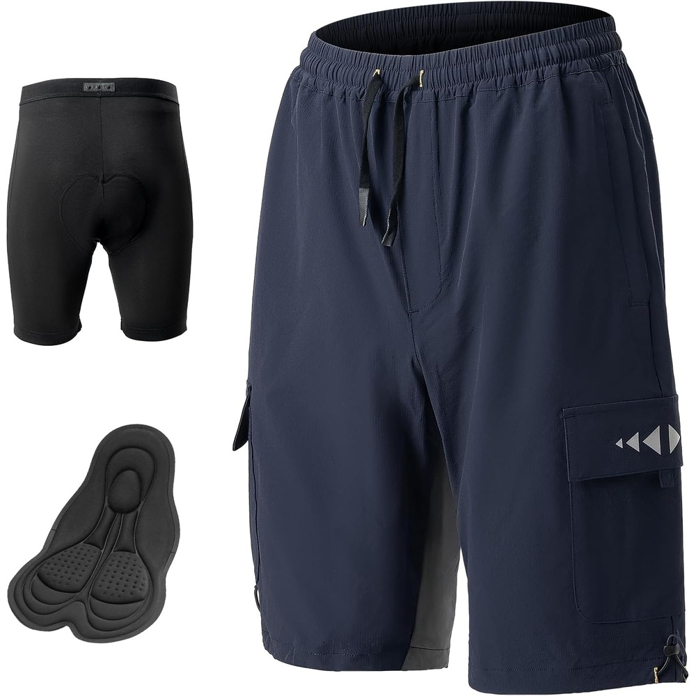 image:imageROCKBROS Mens Padded MTB Shorts with 4D Chamois Detachable Liner
