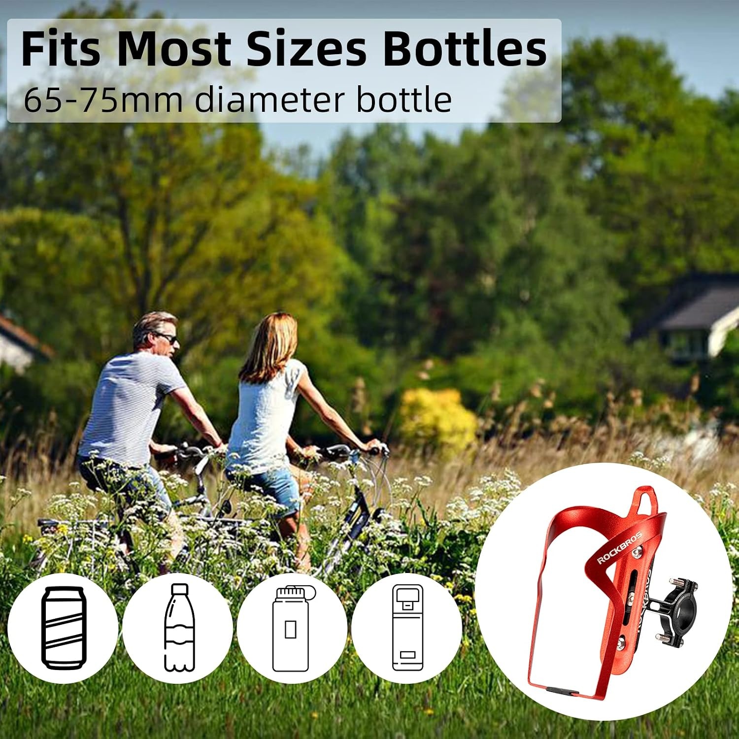 image:imageROCKBROS Bike Cup Holder2in1 Bicycle Bottle BracketOrange