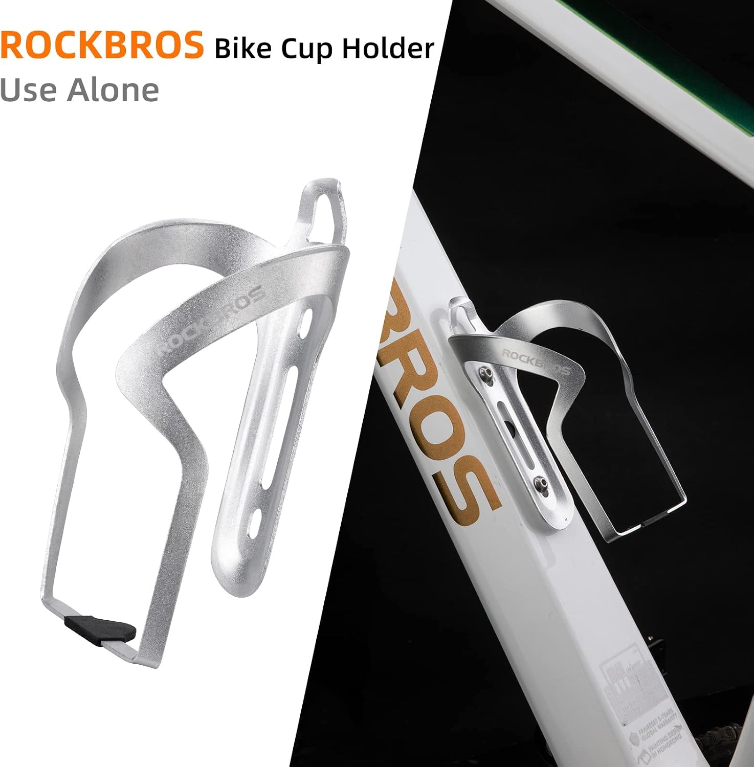 image:imageROCKBROS Bike Cup Holder2in1 Bicycle Bottle BracketSliver