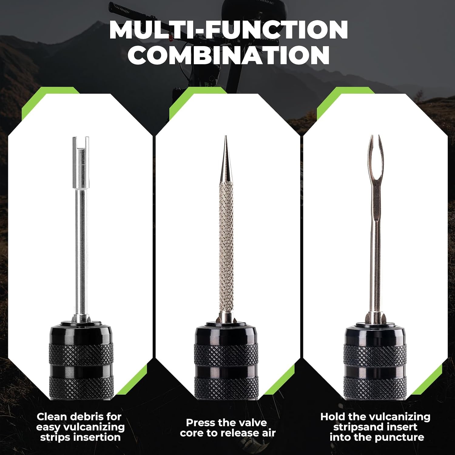 image:imageROCKBROS Bike Repair Kit Cycling Tubeless Tire Repair Kit for Mountain Bike and Road BicycleBlack