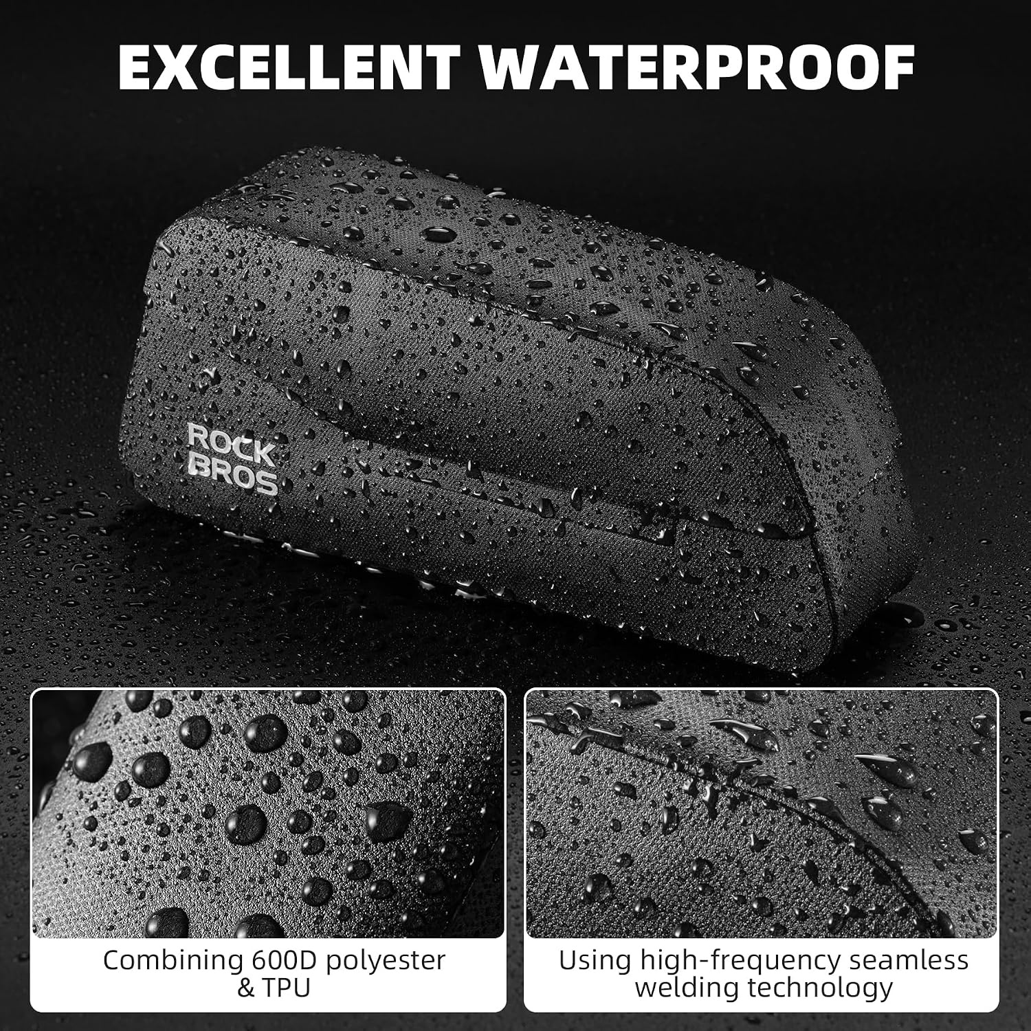 image:imageROCKBROS Waterproof Bike Frame Bag with Magnetic FlapBLUES