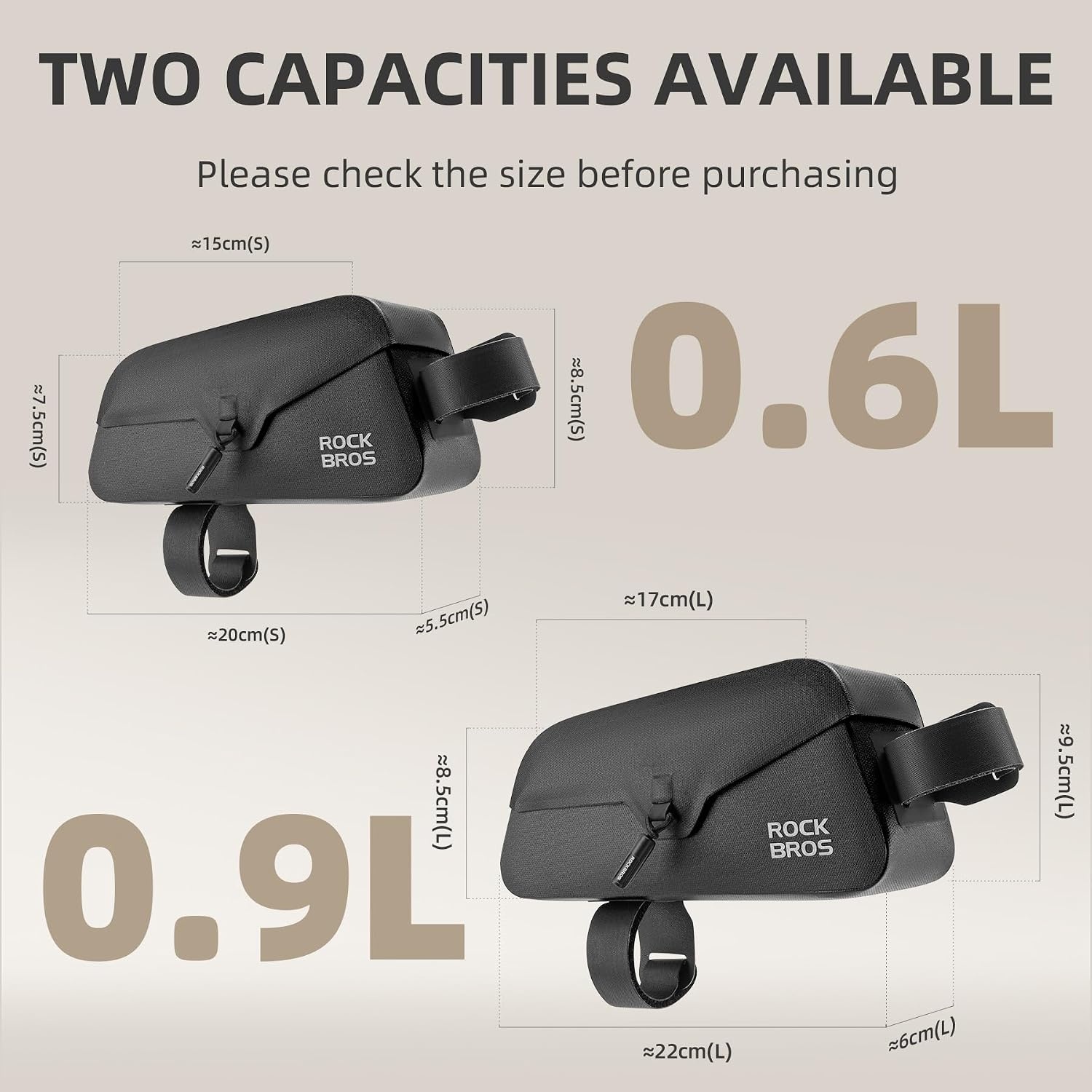 image:imageROCKBROS Waterproof Bike Frame Bag with Magnetic FlapBLUES