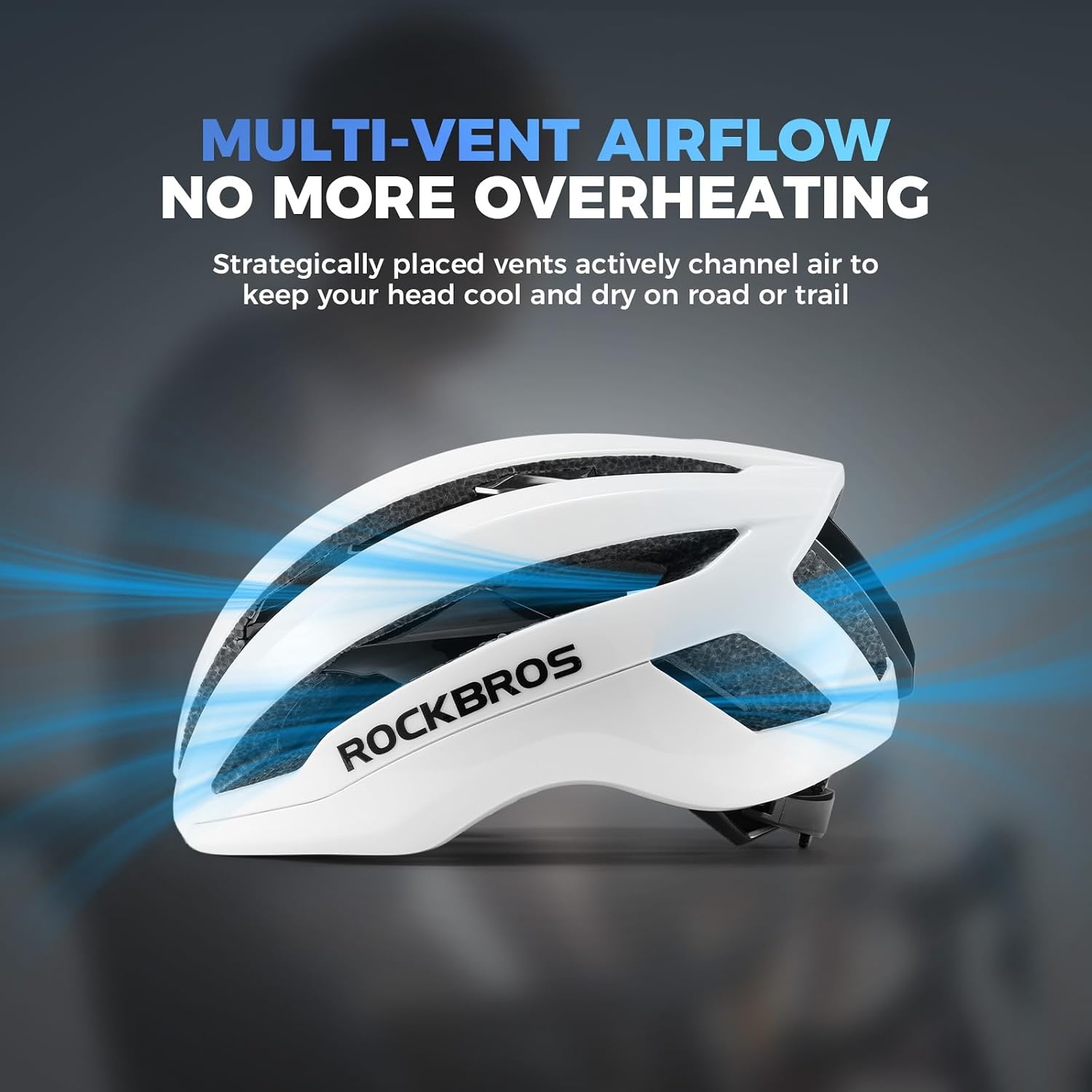 image:imageROCKBROS Bike Helmet Magnetic Buckle Integrated Keel Structure HelmetMatte Light Purple White Base