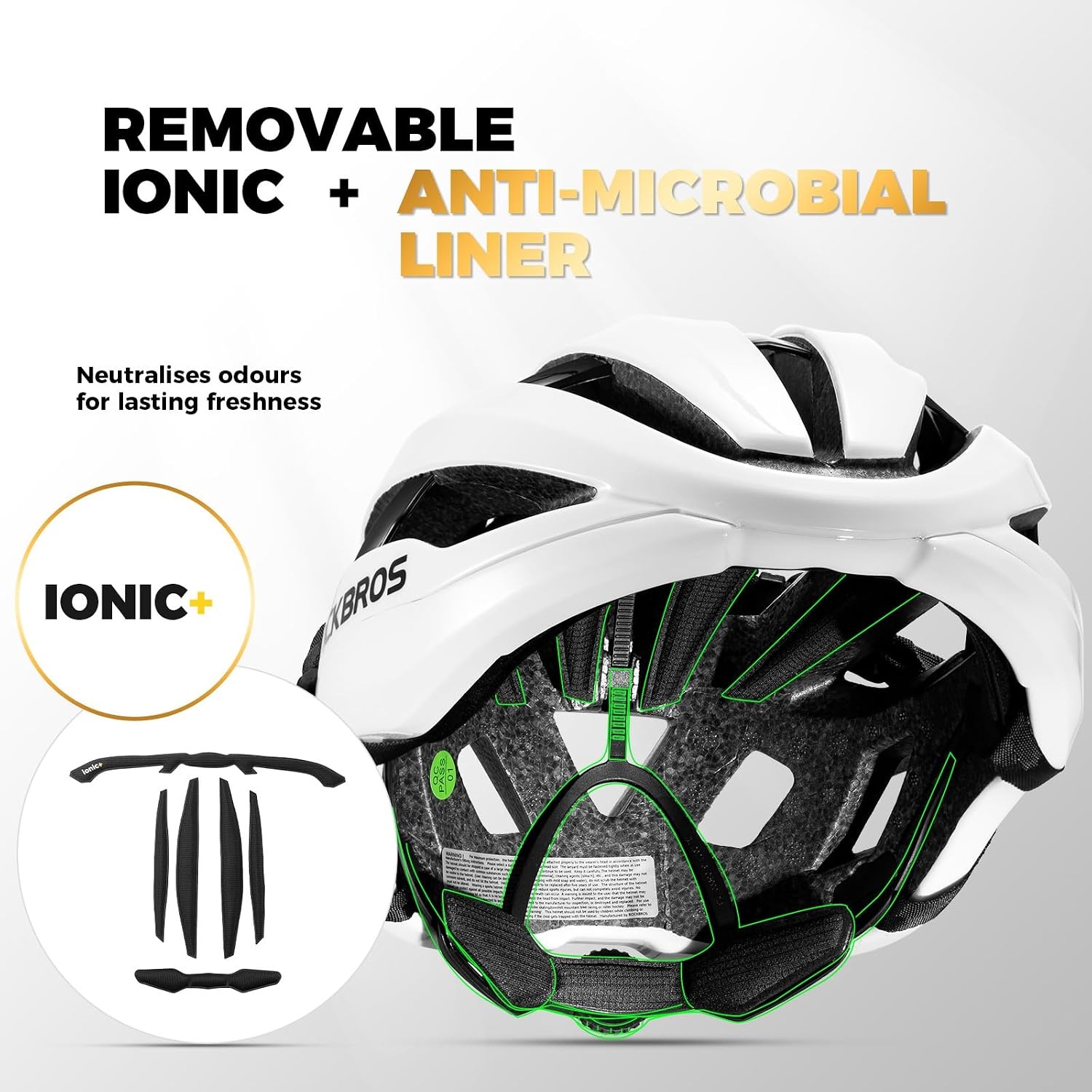image:imageROCKBROS Bike Helmet Magnetic Buckle Integrated Keel Structure HelmetMatte Light Purple White Base