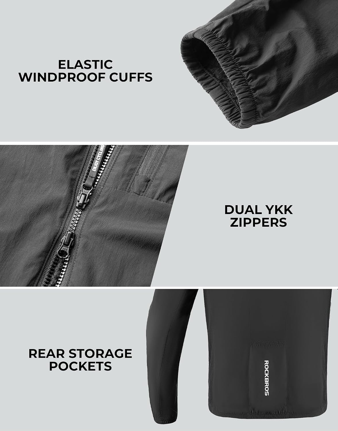 image:imageROCKBROS Mens Winter Cycling Jacket Windproof Thermal Fleece Bike Coat