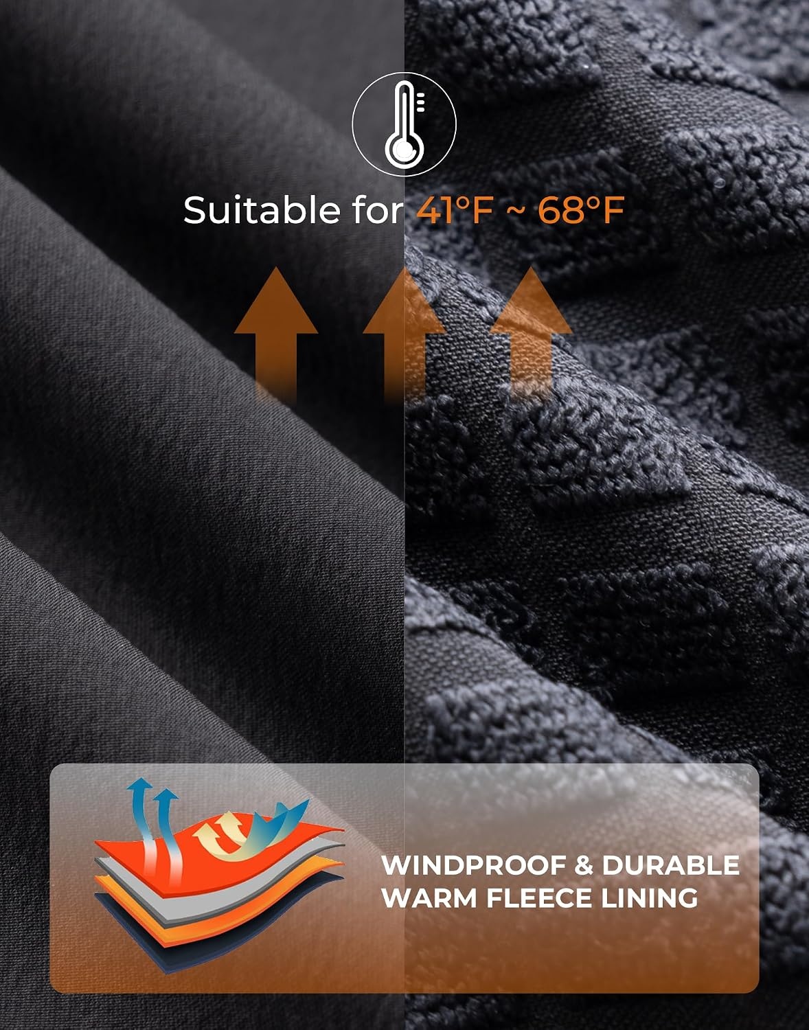 image:imageROCKBROS Mens Winter Cycling Jacket Windproof Thermal Fleece Bike Coat