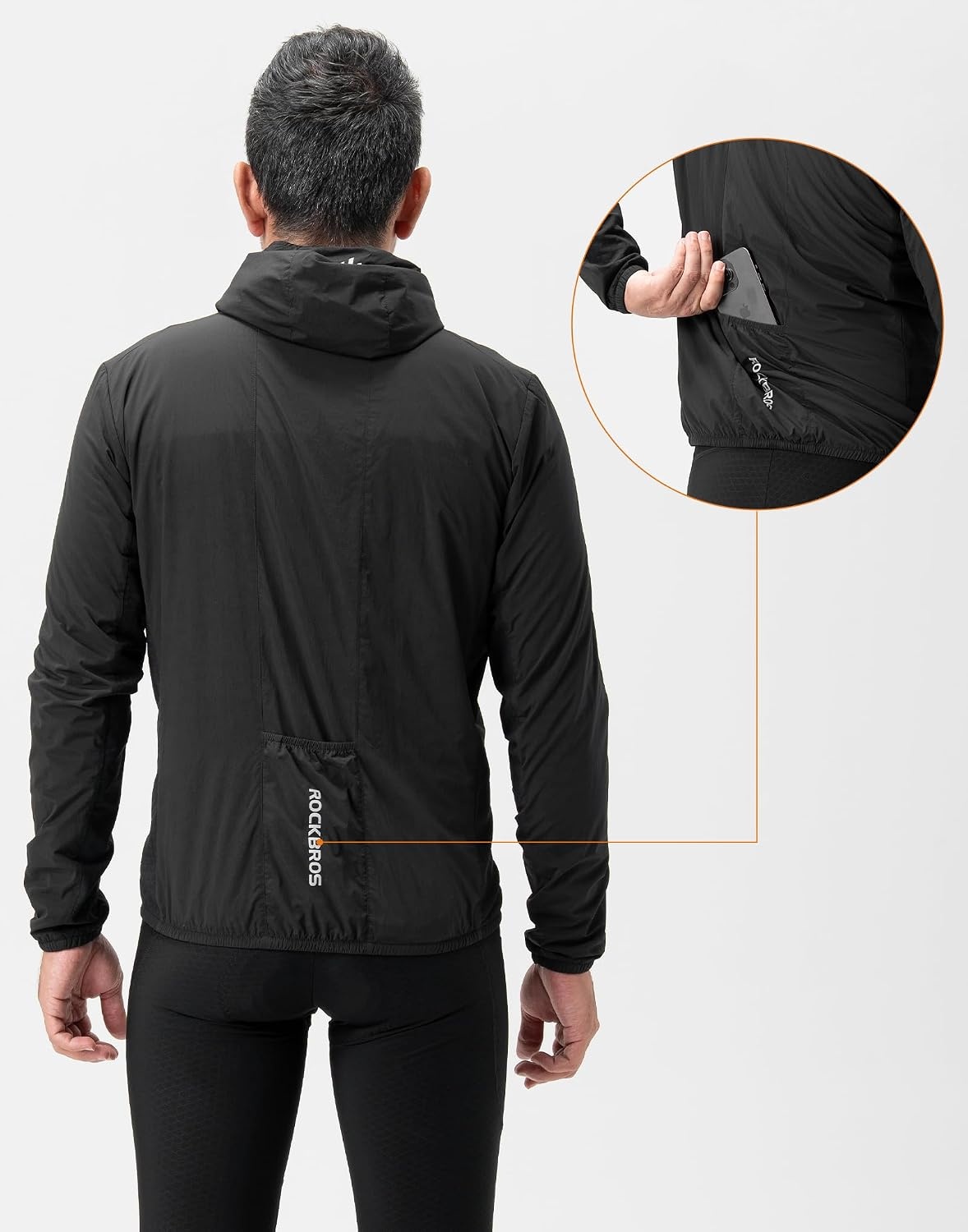 image:imageROCKBROS Mens Winter Cycling Jacket Windproof Thermal Fleece Bike Coat