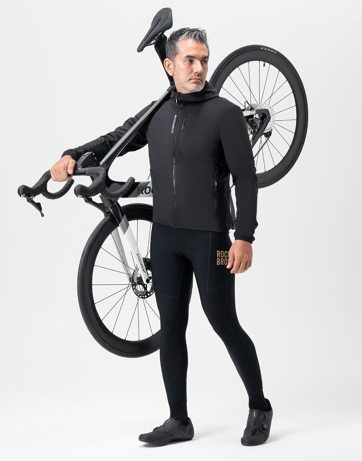 image:imageROCKBROS Mens Winter Cycling Jacket Windproof Thermal Fleece Bike Coat