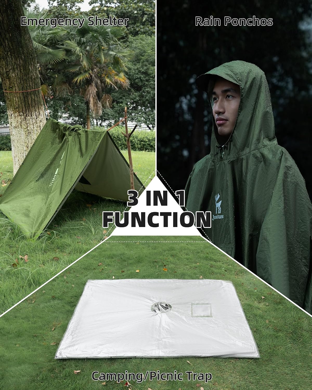image:imageRain Poncho with Pocket 3000mm Waterproof