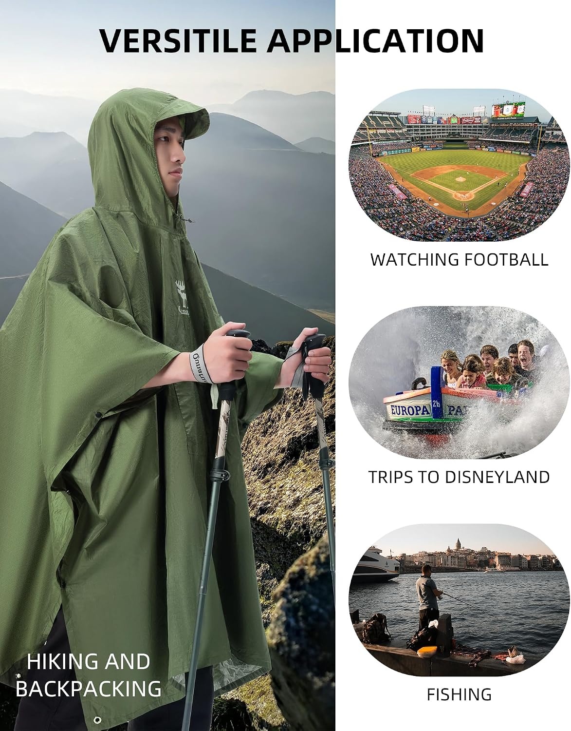 image:imageRain Poncho with Pocket 3000mm Waterproof