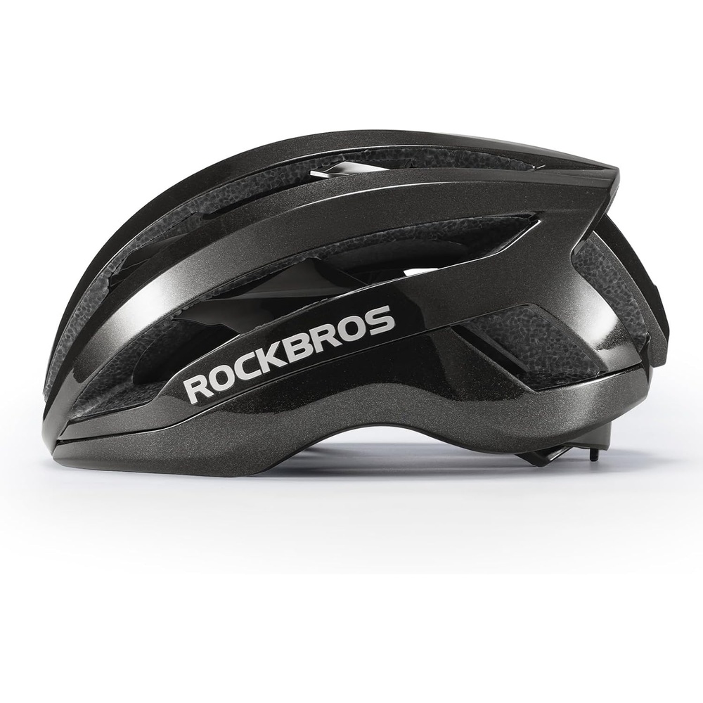 image:imageROCKBROS Bike Helmet Magnetic Buckle Integrated Keel Structure HelmetGlossy Titanium