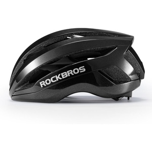 ROCKBROS Bike Helmet Magnetic Buckle, Integrated Keel Structure Helmet(Glossy Black(No Reflective))