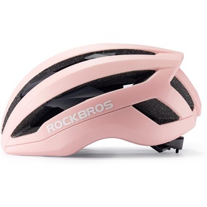 ROCKBROS Bike Helmet Magnetic Buckle, Integrated Keel Structure Helmet(Matte Pink)
