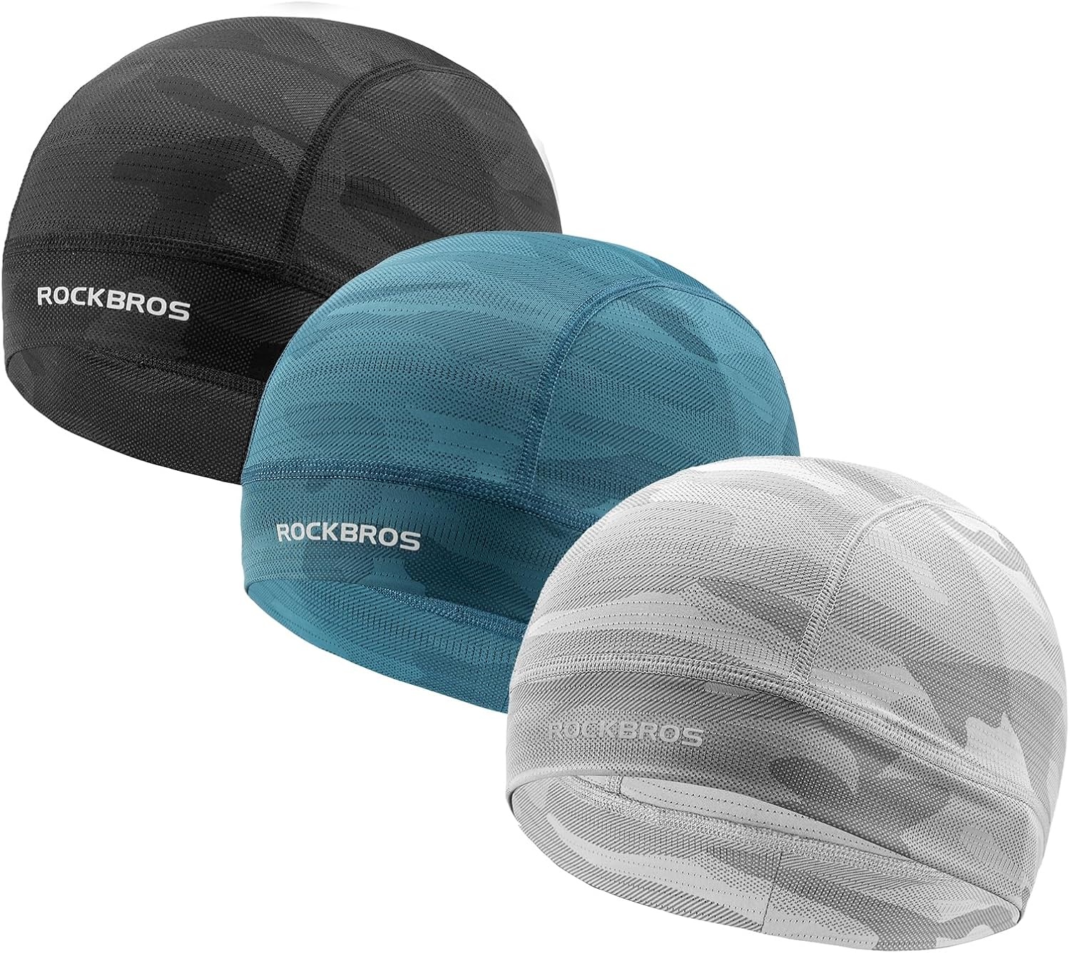 image:imageROCKBROS HelmetHard Hat Liner Sports Mesh Skull Cap MoistureWickingBlackgreyblue