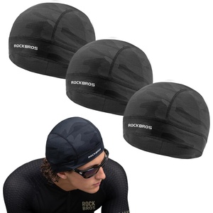 ROCKBROS Helmet/Hard Hat Liner Sports Mesh Skull Cap Moisture-Wicking(Black*3)