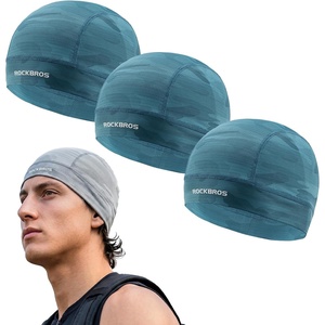 ROCKBROS Helmet/Hard Hat Liner Sports Mesh Skull Cap Moisture-Wicking(Blue*3)