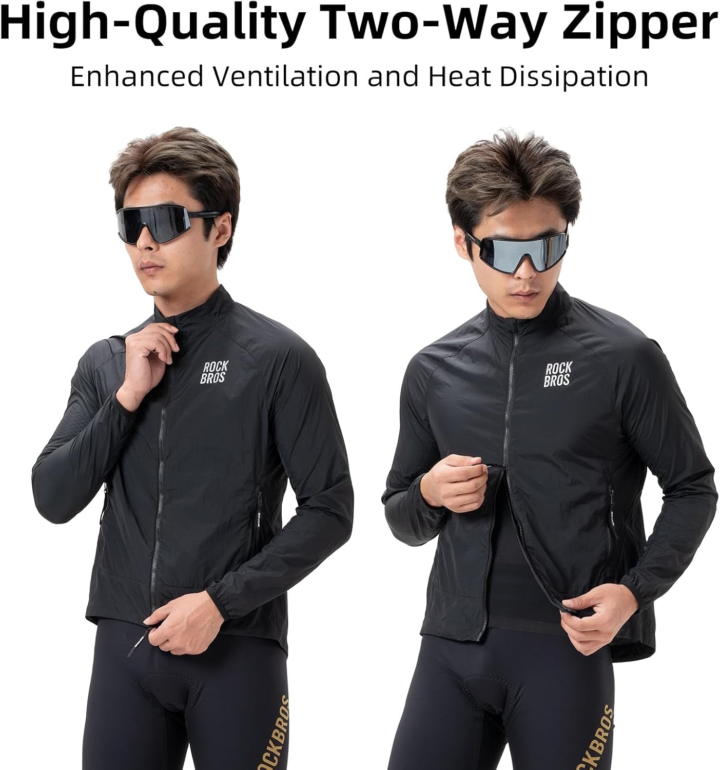 image:imageROCKBROS Cycling Jackets for Men Cooling Breathable Lightweight Running MTBBlack