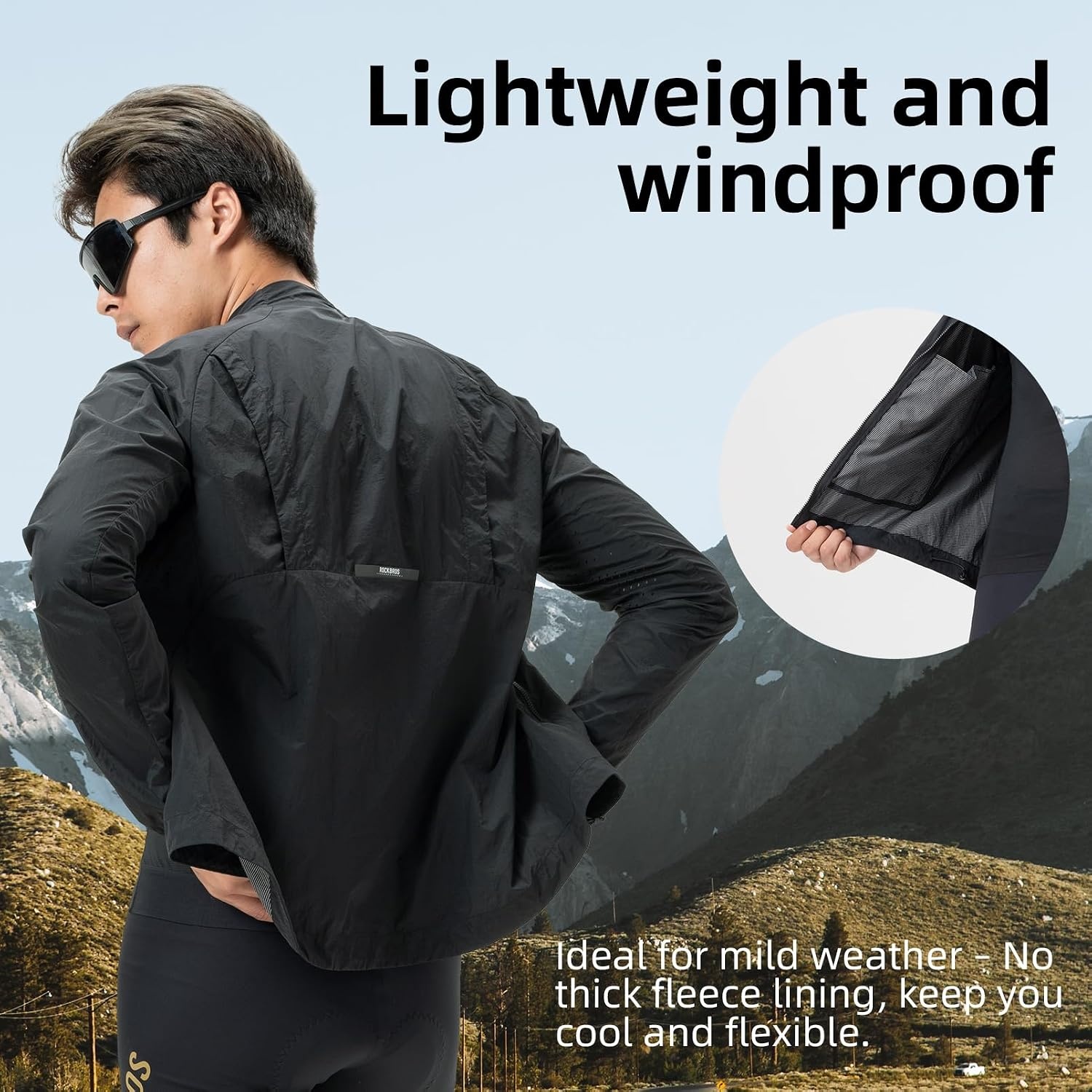 image:imageROCKBROS Cycling Jackets for Men Cooling Breathable Lightweight Running MTBOlive Green