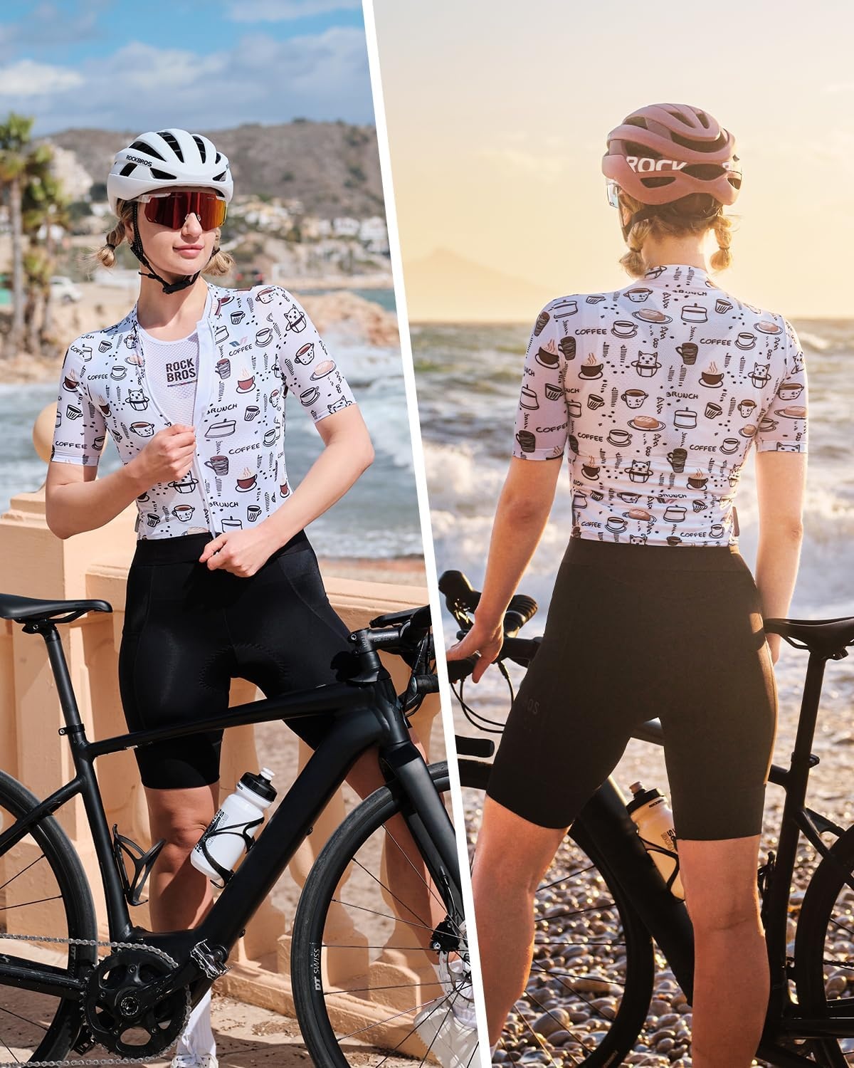 image:imageROCKBROS Cycling Jersey Women Breathable Full Zip 3 Pockets MTB Road Bike
