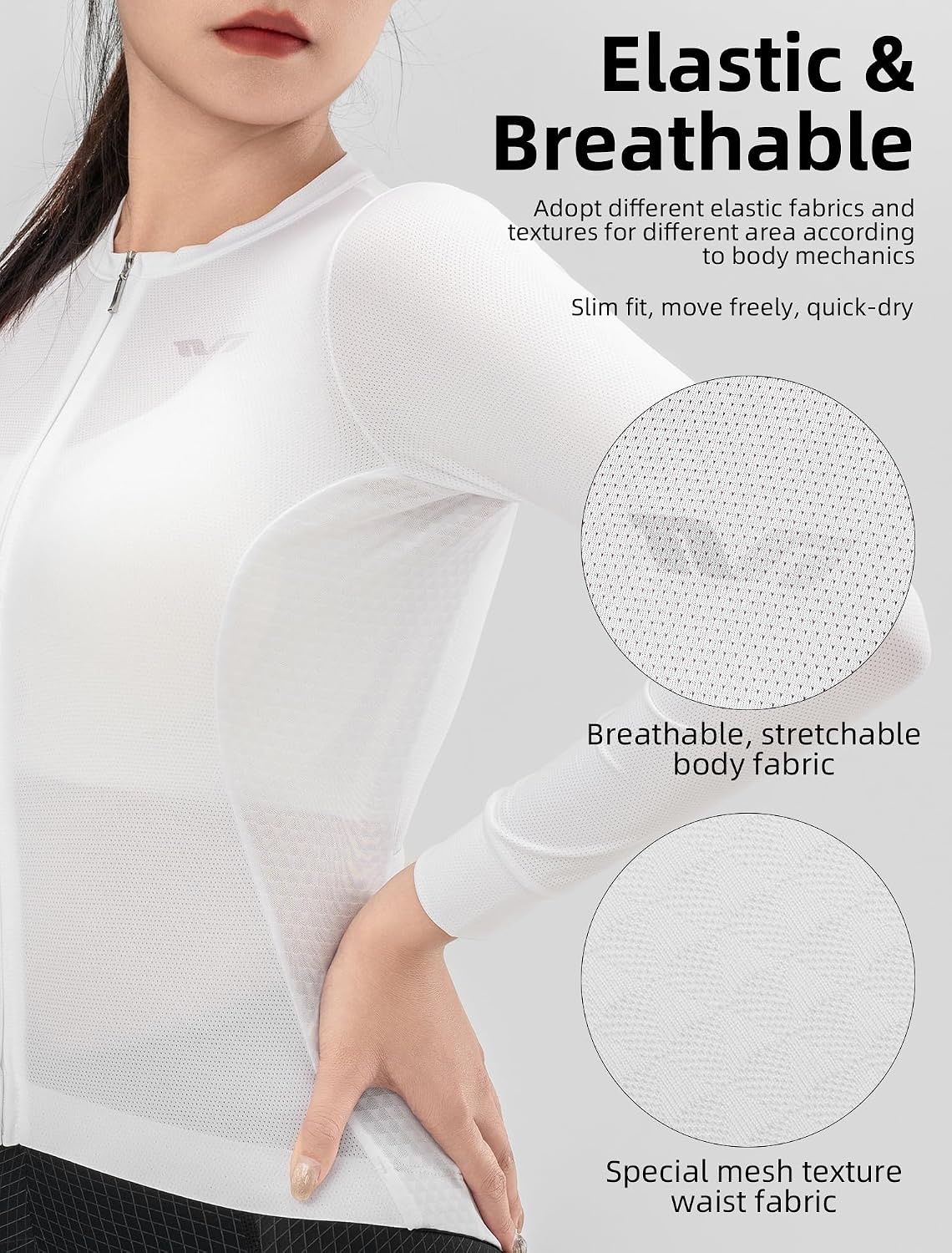 image:imageROCKBROS Women Cycling Jersey Breathable Quick Dry 3 Pockets Running Hiking